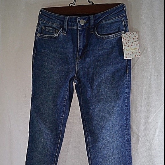 FREE PEOPLE Straight Leg Crop Jeans Womens sz 24 - Picture 2 of 8